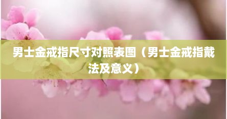 男士金戒指尺寸对照表图（男士金戒指戴法及意义）