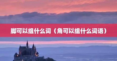 脚可以组什么词（角可以组什么词语）
