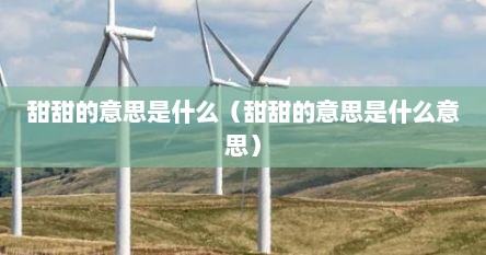 甜甜的意思是什么（甜甜的意思是什么意思）