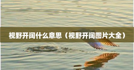 视野开阔什么意思（视野开阔图片大全）