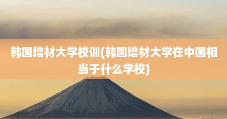 韩国培材大学校训(韩国培材大学在中国相当于什么学校)