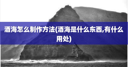 酒海怎么制作方法(酒海是什么东西,有什么用处)