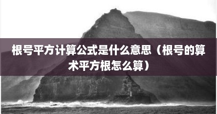 根号的算术平方根应该怎么计算（根号平方相加在计算器上怎么计算）