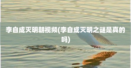 李自成灭明朝视频(李自成灭明之谜是真的吗)