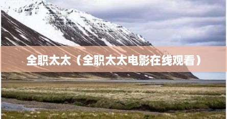 全职太太（全职太太电影在线观看）