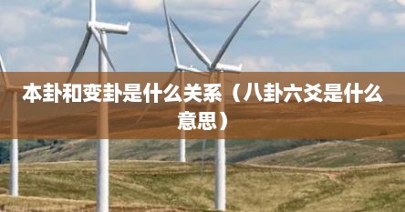 本卦和变卦是什么关系（八卦六爻是什么意思）