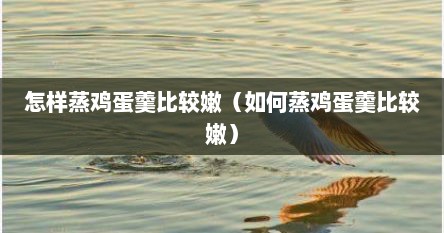 怎样蒸鸡蛋羹比较嫩（如何蒸鸡蛋羹比较嫩）