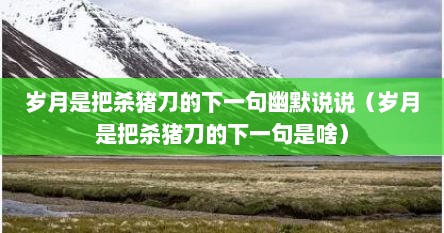 岁月是把杀猪刀的下一句幽默说说（岁月是把杀猪刀的下一句是啥）