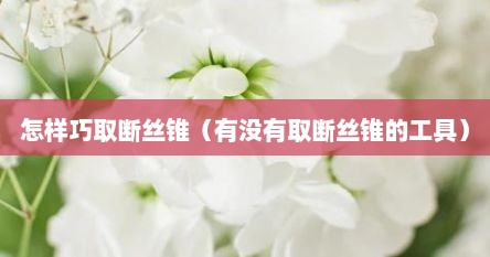 怎样巧取断丝锥（有没有取断丝锥的工具）