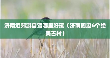 济南近郊游自驾哪里好玩（济南周边6个绝美古村）