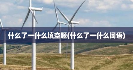 什么了一什么填空题(什么了一什么词语)