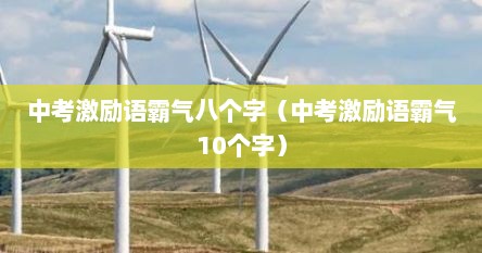 中考激励语霸气八个字（中考激励语霸气10个字）