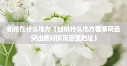 仙桃在什么地方（仙桃什么地方看腰间盘突出最好邱氏悬壶地址）