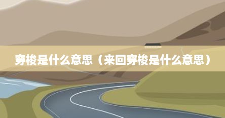 穿梭是什么意思（来回穿梭是什么意思）