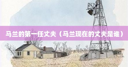 马兰的第一任丈夫（马兰现在的丈夫是谁）