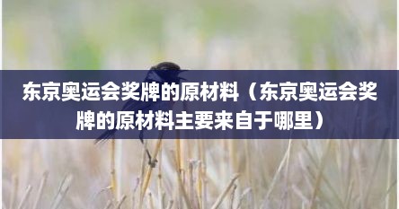 东京奥运会奖牌的原材料（东京奥运会奖牌的原材料主要来自于哪里）