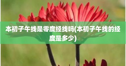 本初子午线是零度经线吗(本初子午线的经度是多少)