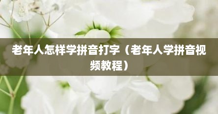 老年人怎样学拼音打字（老年人学拼音视频教程）