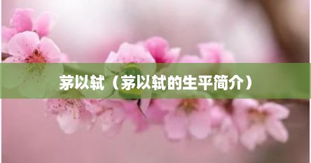 茅以轼（茅以轼的生平简介）