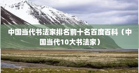 中国当代书法家排名前十名百度百科（中国当代10大书法家）
