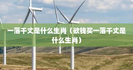一落千丈是什么生肖（欲钱买一落千丈是什么生肖）