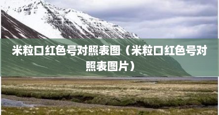 米粒口红色号对照表图（米粒口红色号对照表图片）