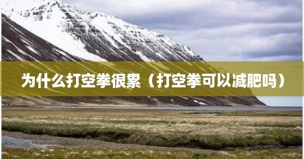 为什么打空拳很累（打空拳可以减肥吗）