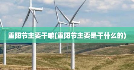 重阳节主要干嘛(重阳节主要是干什么的)