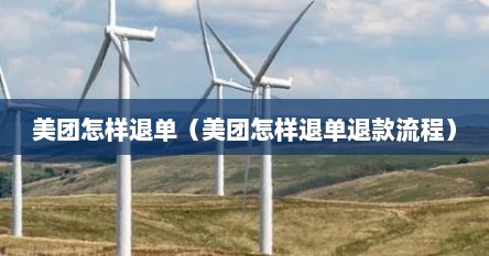 美团里怎么退单（如何退单美团）