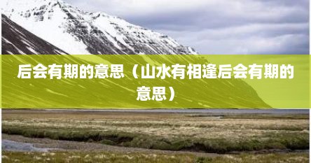 后会有期的意思（山水有相逢后会有期的意思）