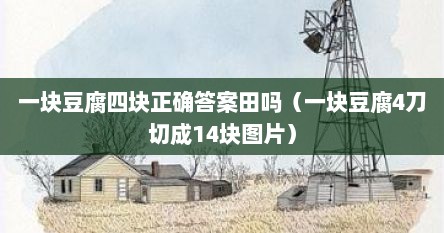 一块豆腐四块正确答案田吗（一块豆腐4刀切成14块图片）