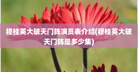 穆桂英大破天门阵演员表介绍(穆桂英大破天门阵是多少集)