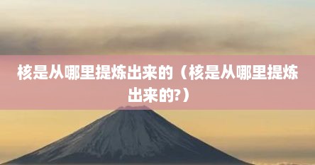 核是从哪里提炼出来的（核是从哪里提炼出来的?）