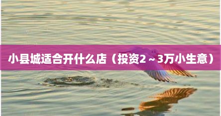小县城适合开什么店（投资2～3万小生意）