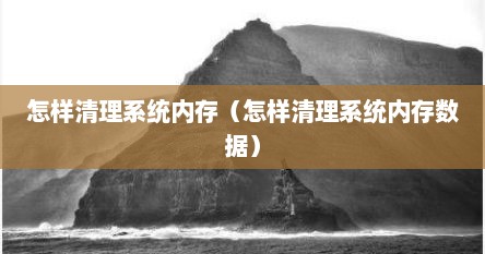 怎样清理系统内存（怎样清理系统内存数据）
