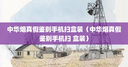 中华烟真假鉴别手机扫盒装（中华烟真假鉴别手机扫 盒装）