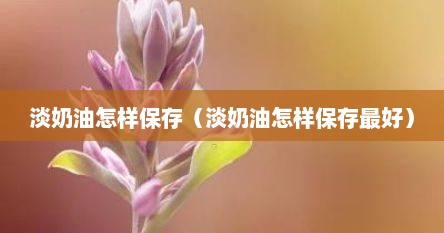 淡奶油怎样保存（淡奶油怎样保存最好）
