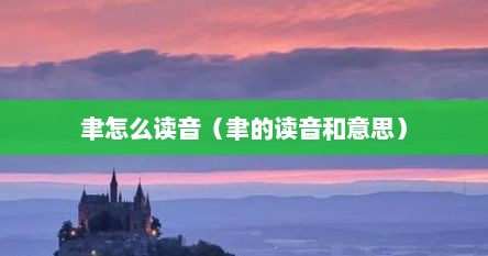 聿怎么读音（聿的读音和意思）