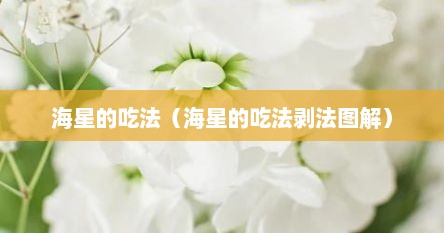 海星的吃法（海星的吃法剥法图解）