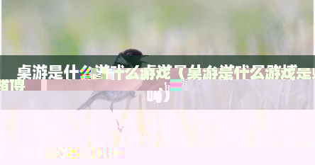 桌游是什么游戏（桌游是什么游戏是赌博吗）