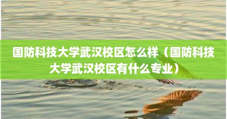 国防科技大学武汉校区怎么样（国防科技大学武汉校区有什么专业）