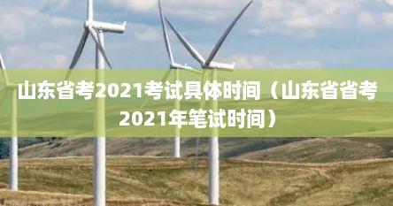 山东省考2021考试具体时间（山东省省考2021年笔试时间）