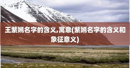 王紫嫣名字的含义,寓意(紫嫣名字的含义和象征意义)