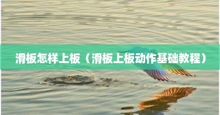 滑板怎样上板（滑板上板动作基础教程）
