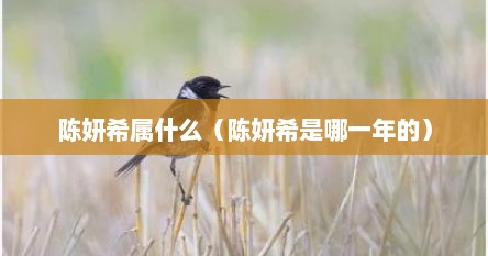 陈妍希属什么（陈妍希是哪一年的）