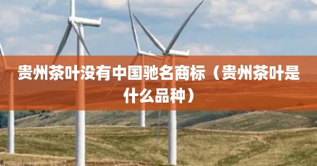贵州茶叶没有中国驰名商标（贵州茶叶是什么品种）