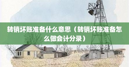 转销坏账准备的账务处理（转销坏账准备是什么意思啊）