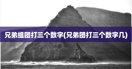 兄弟组团打三个数字(兄弟团打三个数字几)