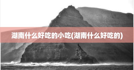 湖南什么好吃的小吃(湖南什么好吃的)