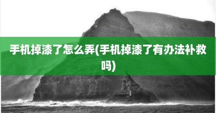 手机掉漆了怎么弄(手机掉漆了有办法补救吗)